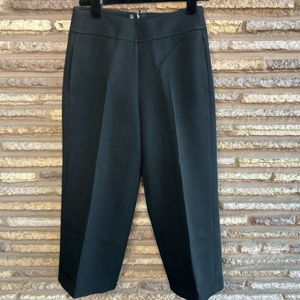Akris Punto Black 100% Wool Cropped Ankle Pants Back Zip Size 6 - Picture 8 of 9